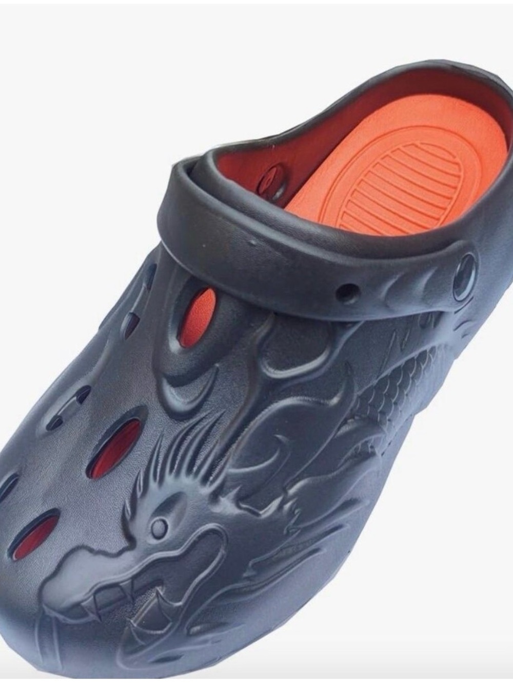 Black Dragon Clog with Orange Insole - Picture 2 of 2